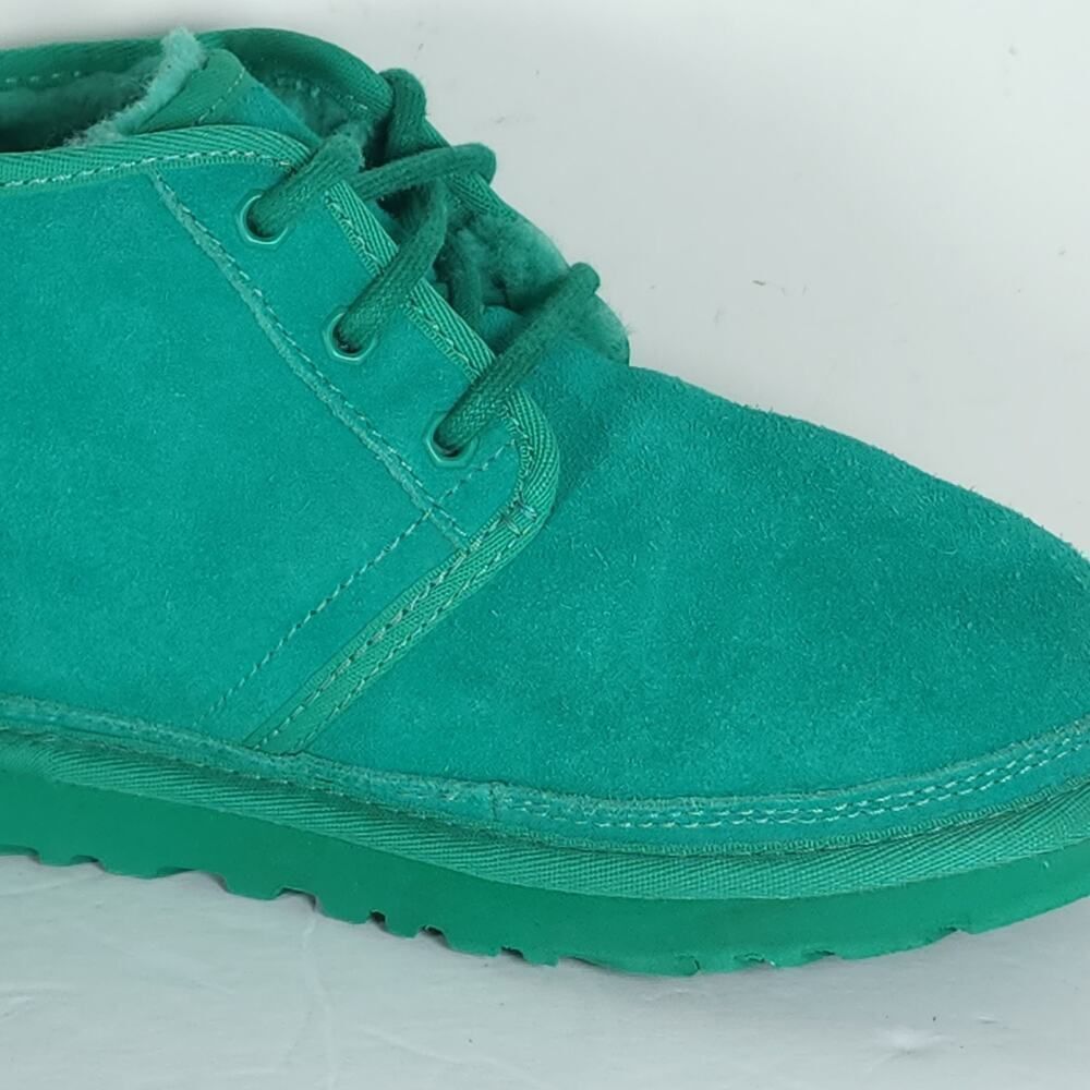 UGG Women's Neumel US 6 Green Suede Sheepskin Lined Lace Up Ankle Chukka Boots - Picture 15 of 16